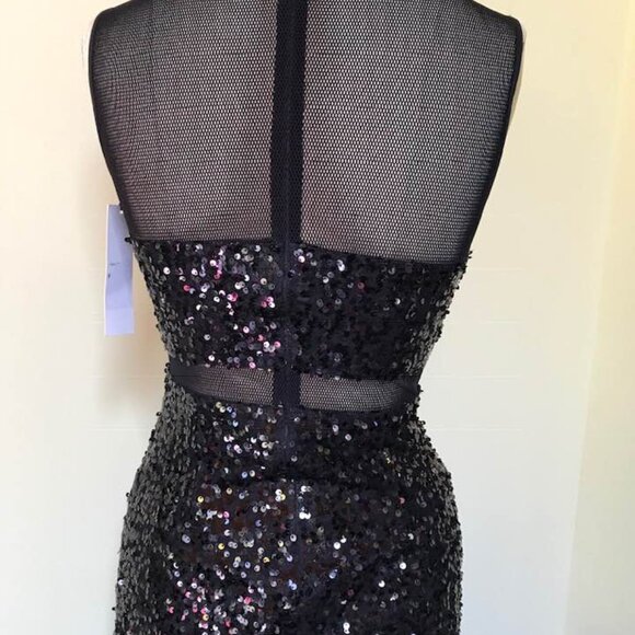 Jay Godfrey Designer Sequined Dress Sz 0 pictured on a Sz 8 Dress form